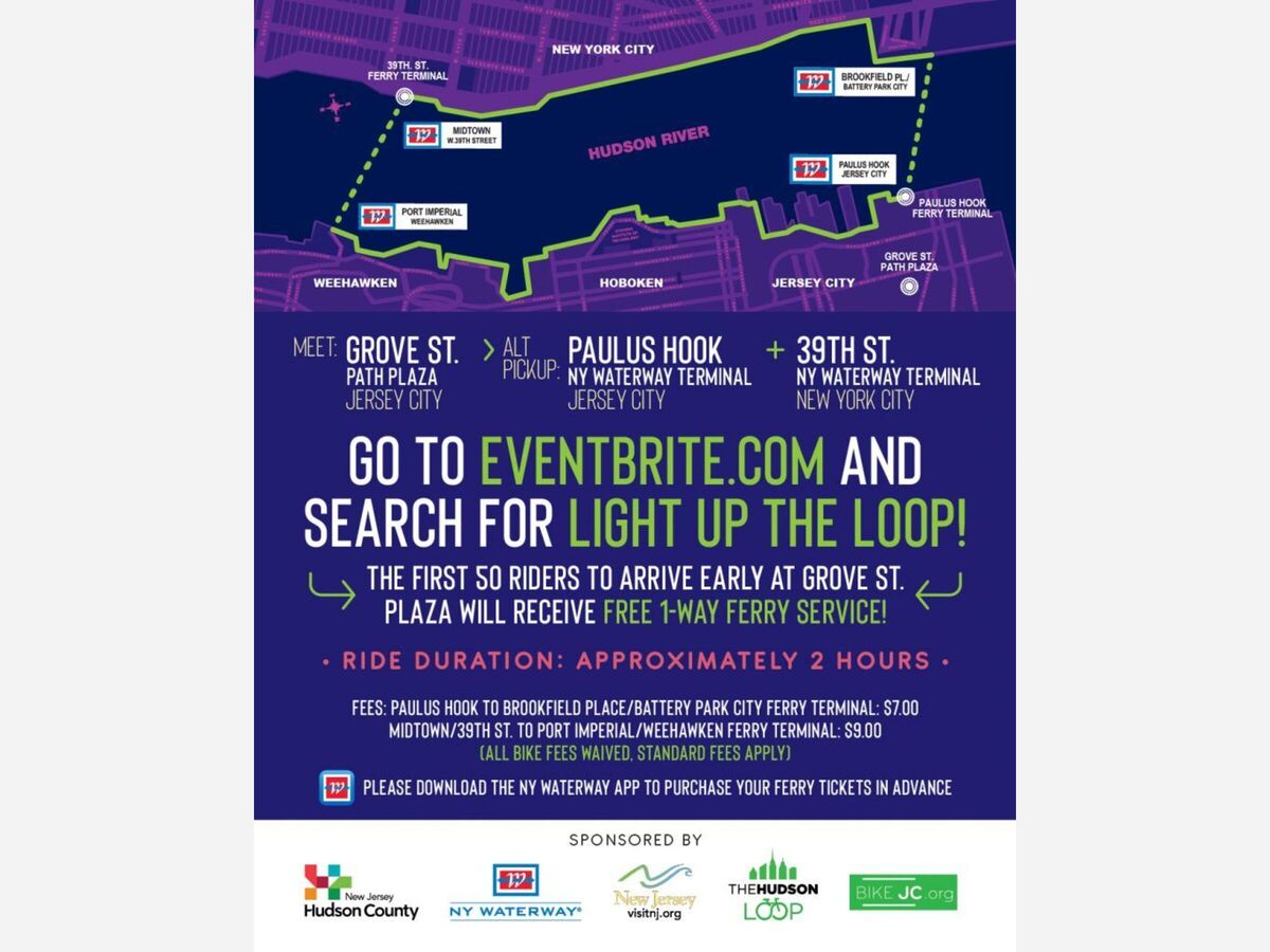 Convocan organizaciones de Jersey City a paseo ciclista Light up the loop!