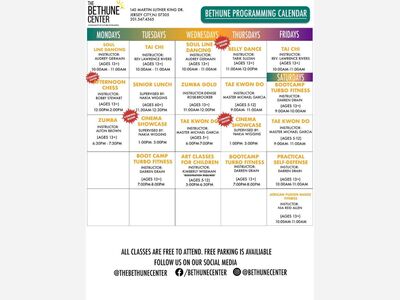 CARTELERA DE ACTIVIDADES DEL BETHUNE CENTER